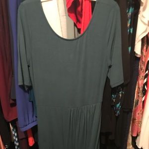 Hi low winter green dress